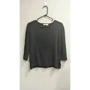 3/4 sleeve black v-neck sweater by Dress Barn size XL